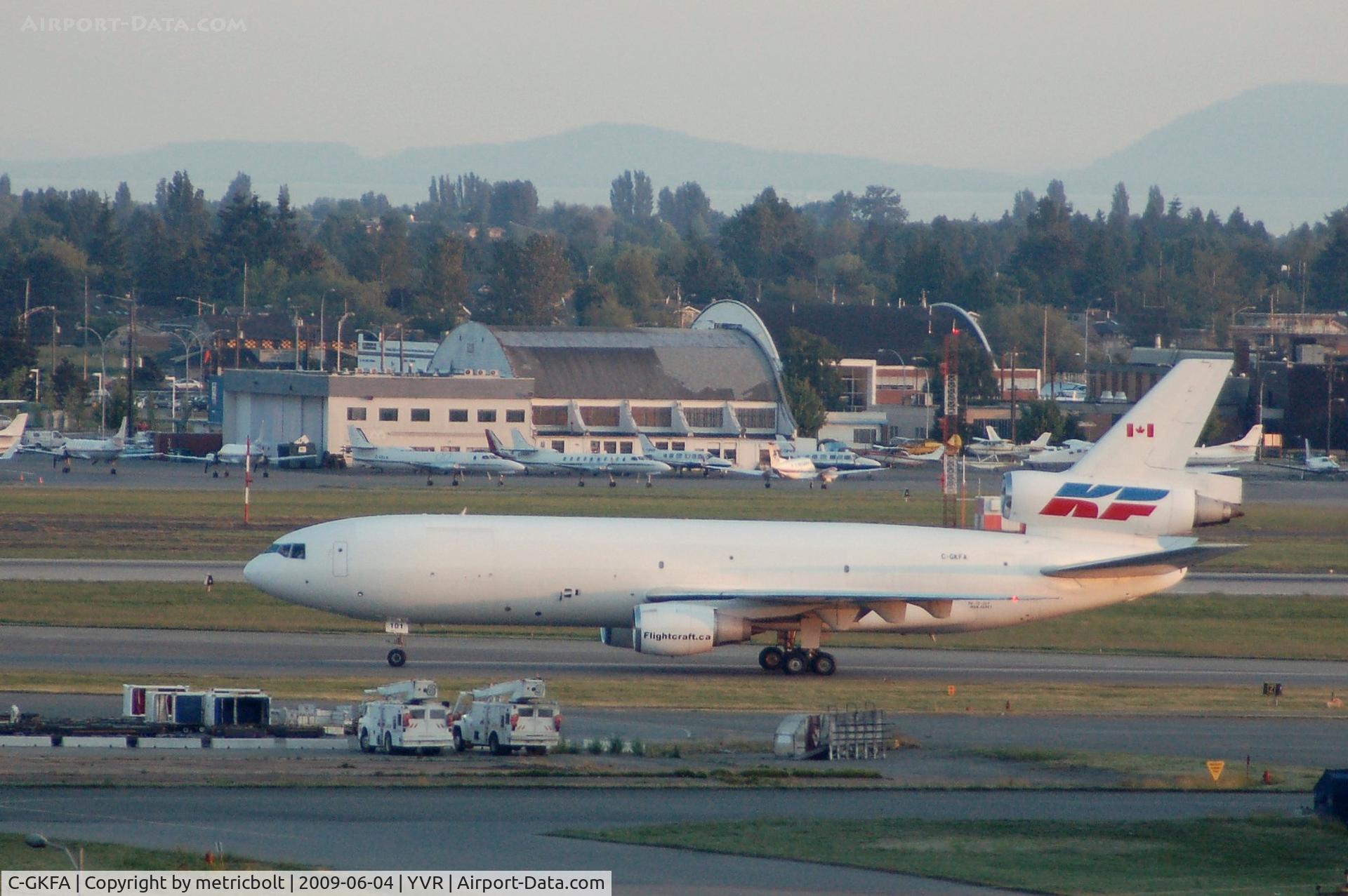 C-GKFA, 1975 McDonnell Douglas DC-10-30F C/N 46921, evening arrival at YVR