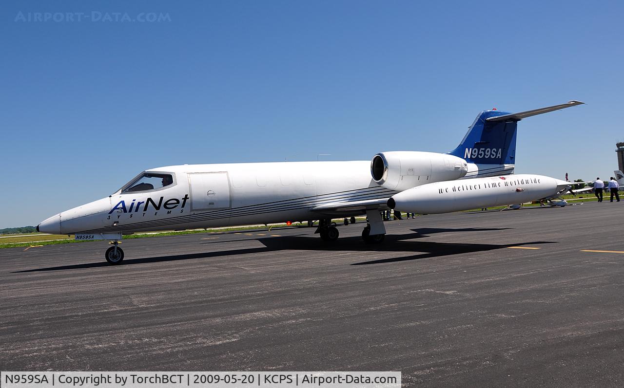 N959SA, 1976 Gates Learjet 35 C/N 076, Airnet Lear 35A taxiing to the West Ramp at KCPS.