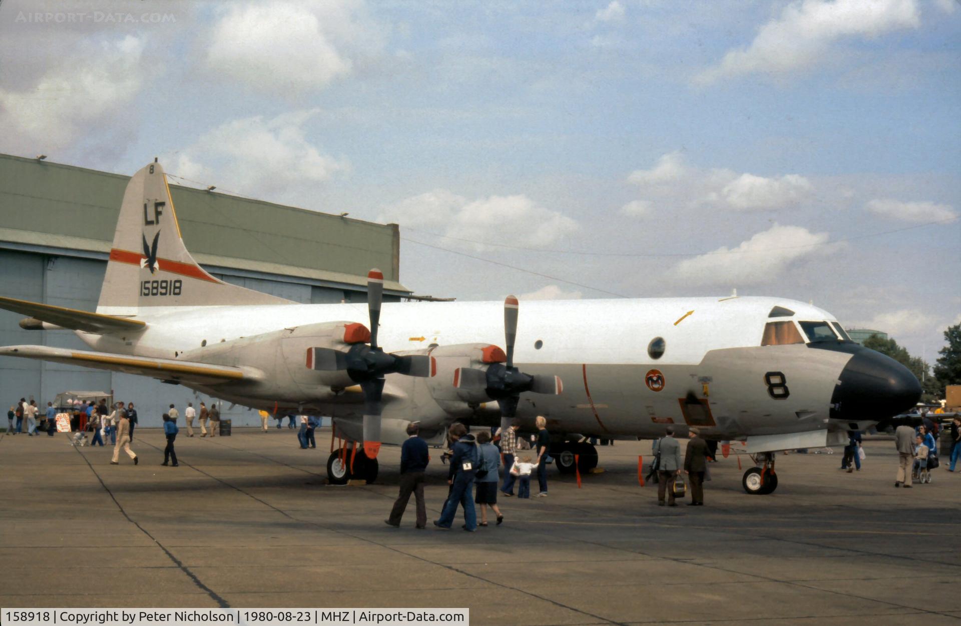 158918, Lockheed P-3C Orion C/N 285A-5590, P-3C Orion of Patrol Squadron VP-16 on display at the 1980 Mildenhall Air Fete.
