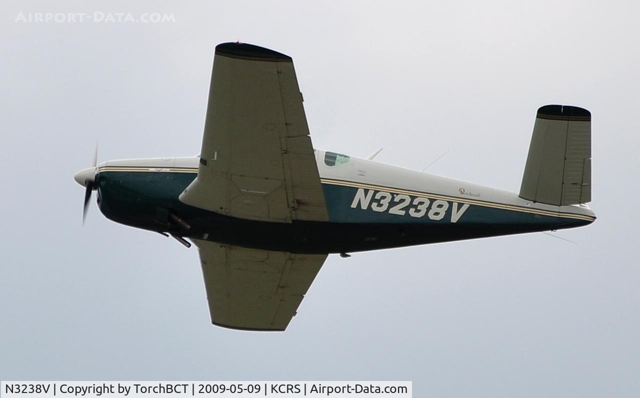 N3238V, 1947 Beech 35 Bonanza C/N D-682, Early Beech Bonanza in flyover at Corsicana Airsho 09.