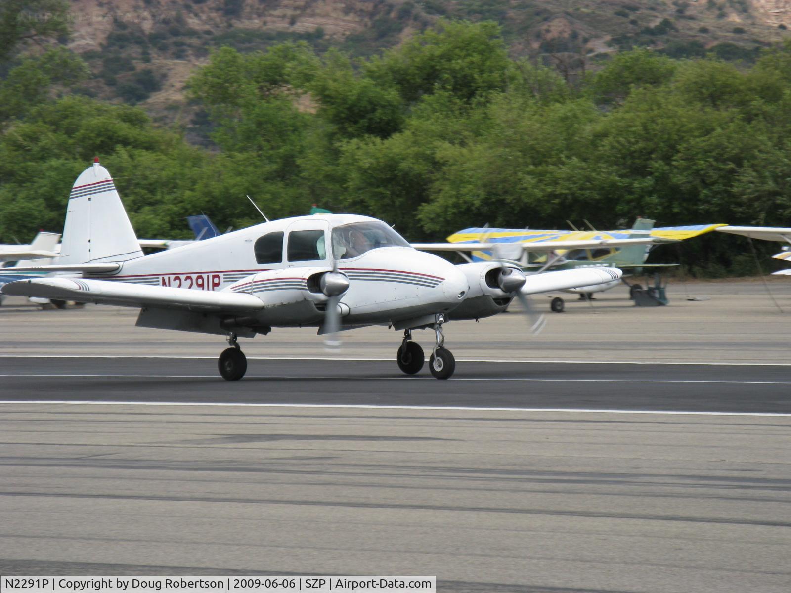 N2291P, 1957 Piper PA-23 Apache C/N 23-902, 1957 Piper PA-23-150 APACHE, two Lycoming O-320s 150 Hp each, landing roll Rwy 22
