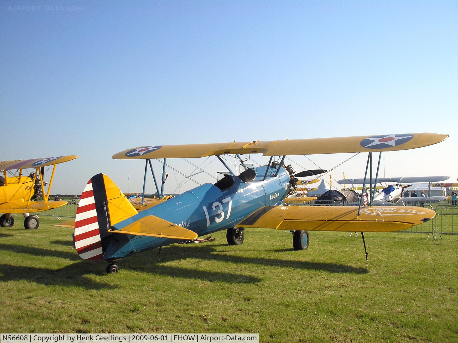 N56608, 1942 Boeing A75N1 (PT-17) C/N 75-2888, Oostwold  Airport  Airshow june 2009
