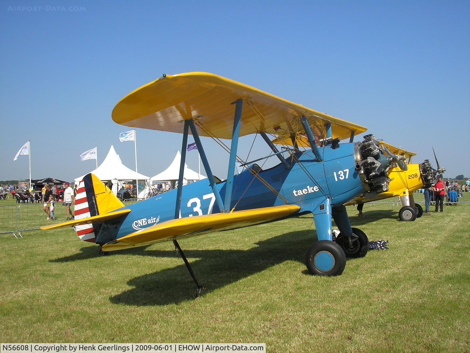 N56608, 1942 Boeing A75N1 (PT-17) C/N 75-2888, Oostwold  Airport  Airshow june 2009