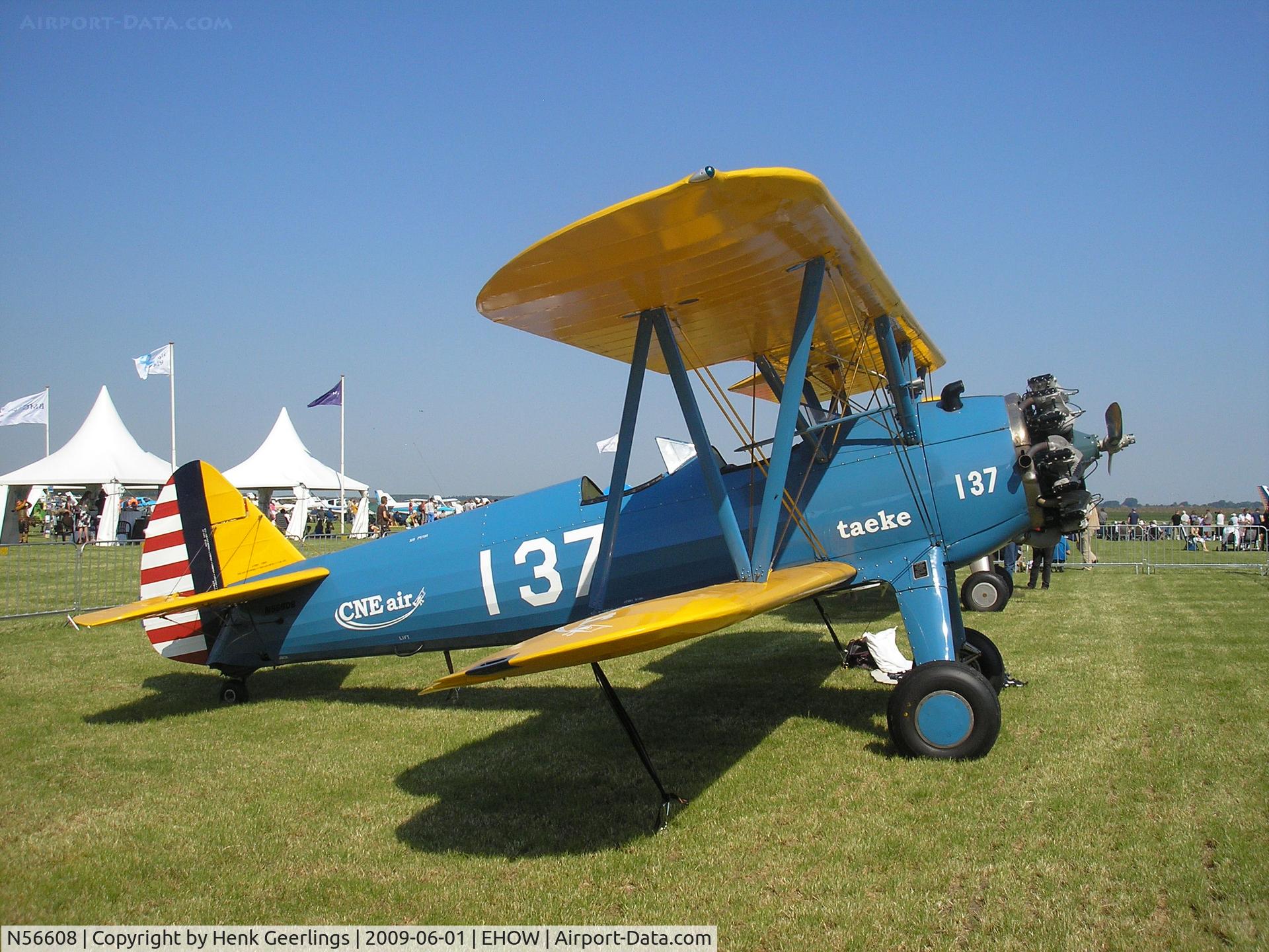 N56608, 1942 Boeing A75N1 (PT-17) C/N 75-2888, Oostwold  Airport  Airshow june 2009