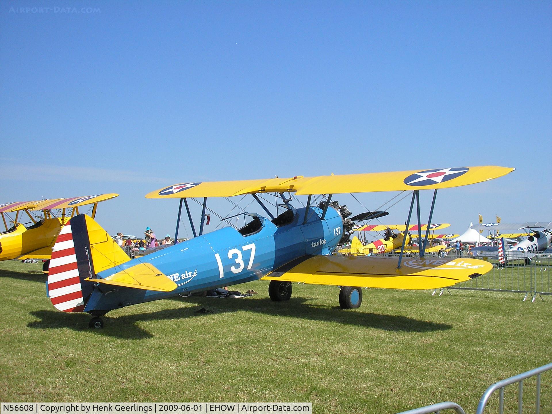 N56608, 1942 Boeing A75N1 (PT-17) C/N 75-2888, Oostwold  Airport  Airshow june 2009