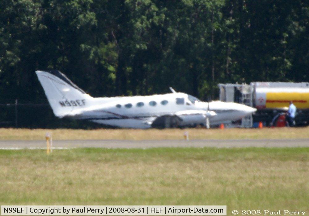 N99EF, 1981 Cessna 414A Chancellor C/N 414A0666, Across the field, fueling up
