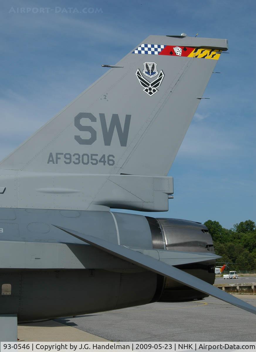 93-0546, 1993 Lockheed F-16C Fighting Falcon C/N CC-181, At Patuxent River MD