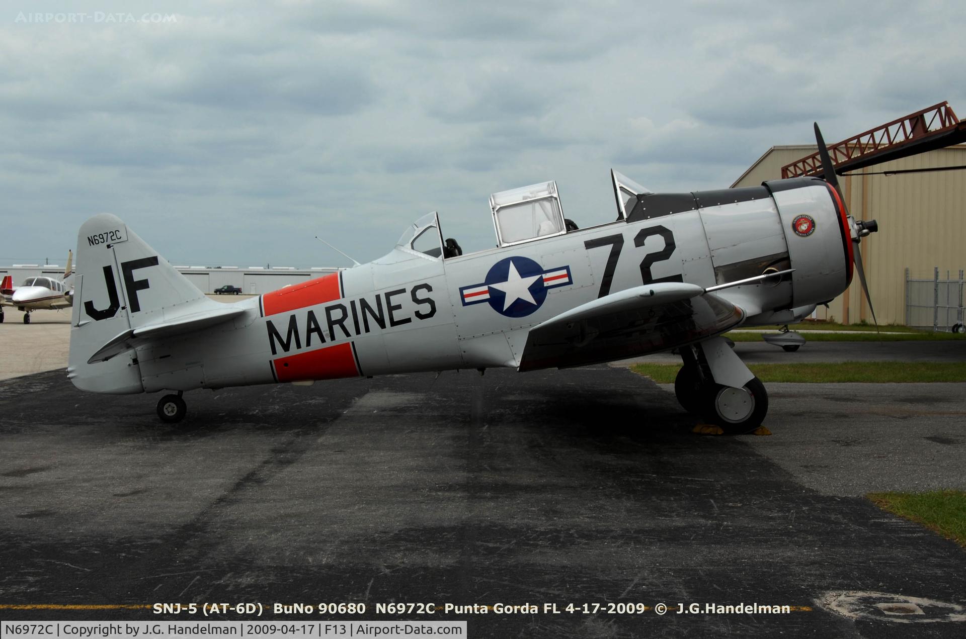 N6972C, 1946 North American SNJ-5 Texan Texan C/N 90680, at Punta Gorda FL