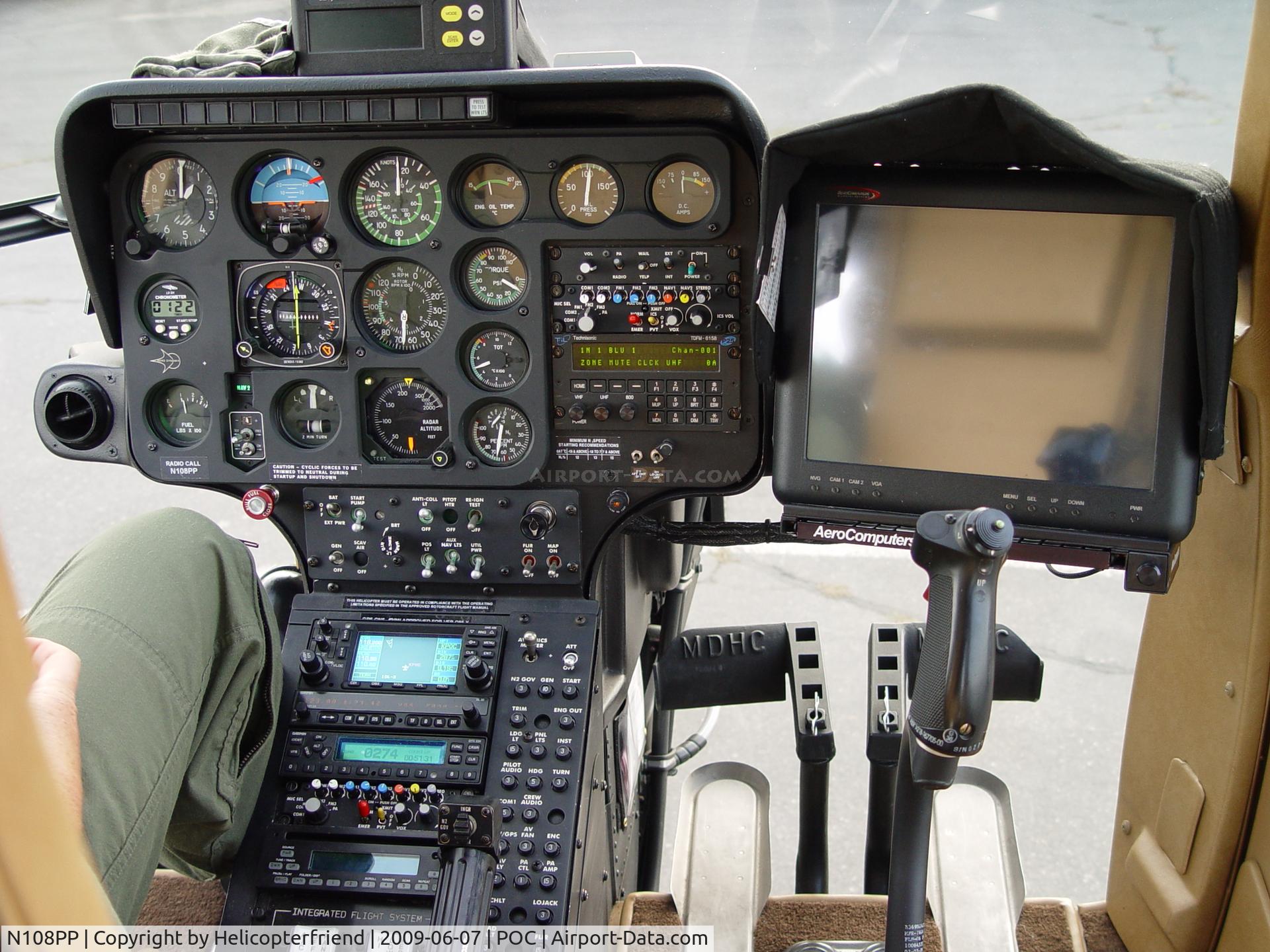 N108PP, 2008 MD Helicopters 369E C/N 0578E, Cockpit of N108PP
