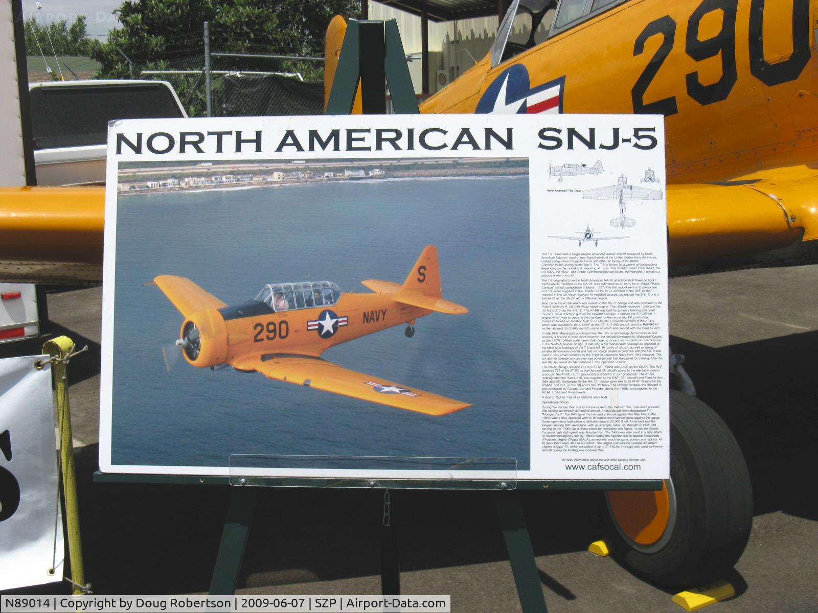 N89014, 1943 North American SNJ-5 Texan Texan C/N 84865, 1943 North American SNJ-5, P&W R-1340 600 Hp radial, data card