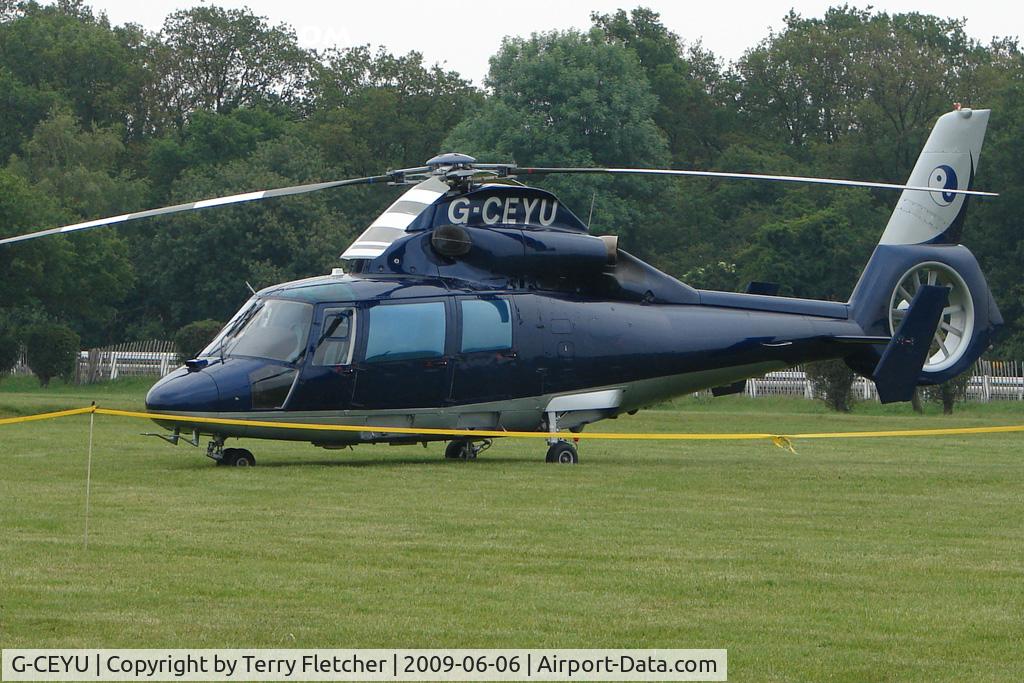 G-CEYU, 1988 Aerospatiale SA-365N-1 Dauphin 2 C/N 6298, One of the helicopters at Epsom on 2009 Derby Day