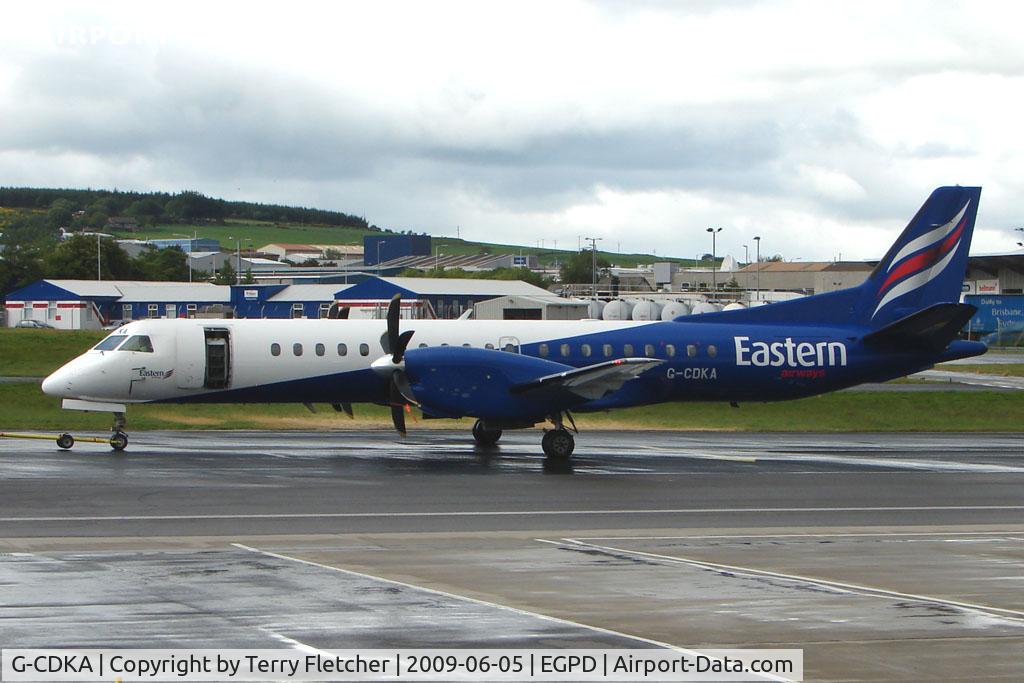 G-CDKA, 1993 Saab 2000 C/N 2000-006, Eastern Saab 2000 at Aberdeen