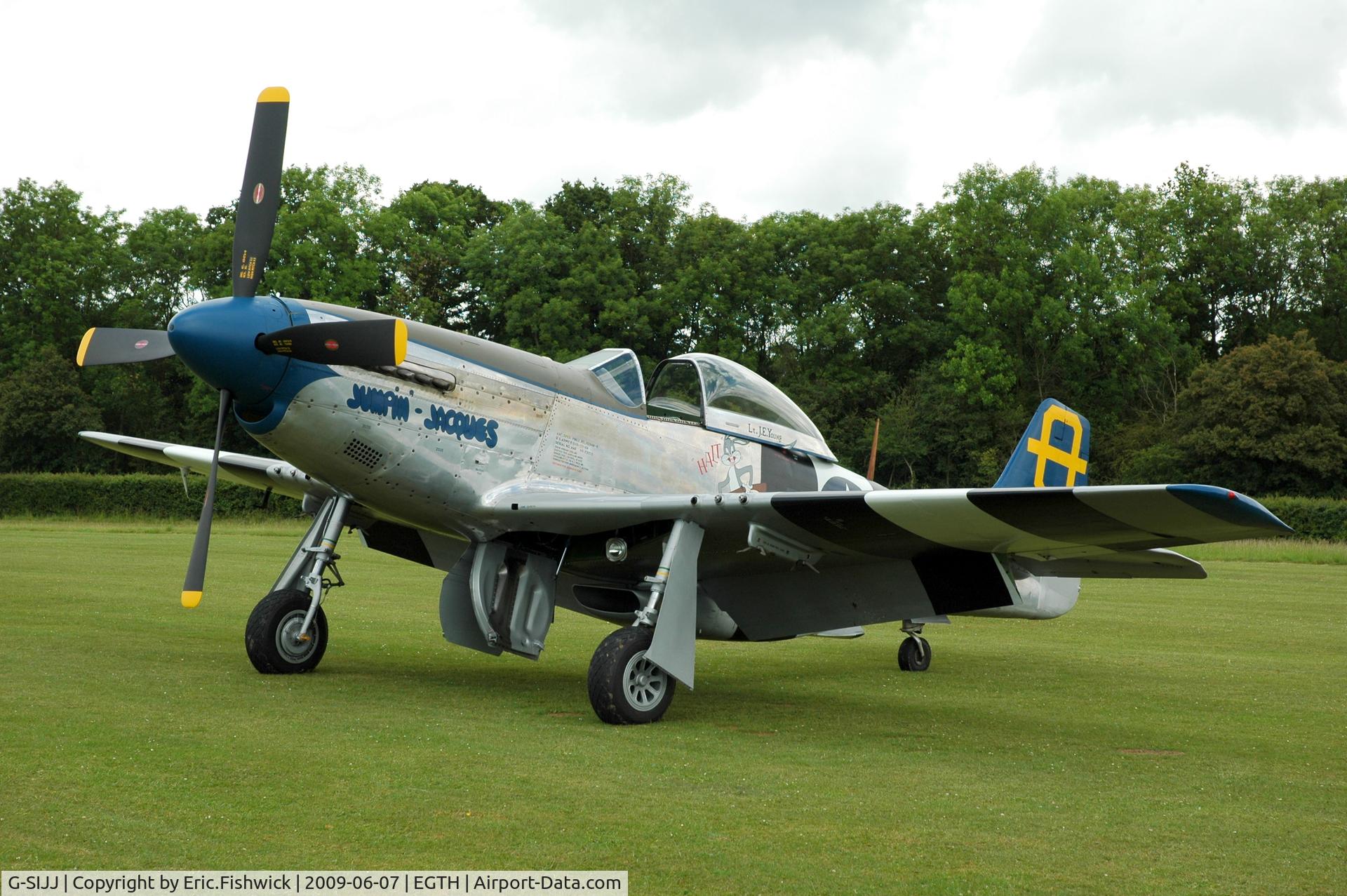 G-SIJJ, 1944 North American P-51D Mustang C/N 122-31894 (44-72035), 3. 'Jumpin' Jacques' (Hanger 11) at Shuttleworth Summer Air Display, June, 2009