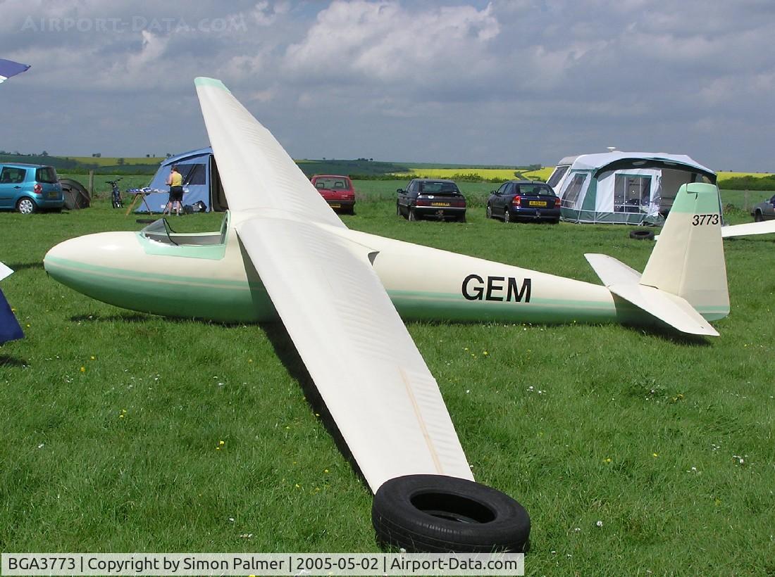 BGA3773, Schleicher Ka-6CR Rhonsegler C/N 6249, Schleicher Ka6CR, c/n 6249, at Haddenham