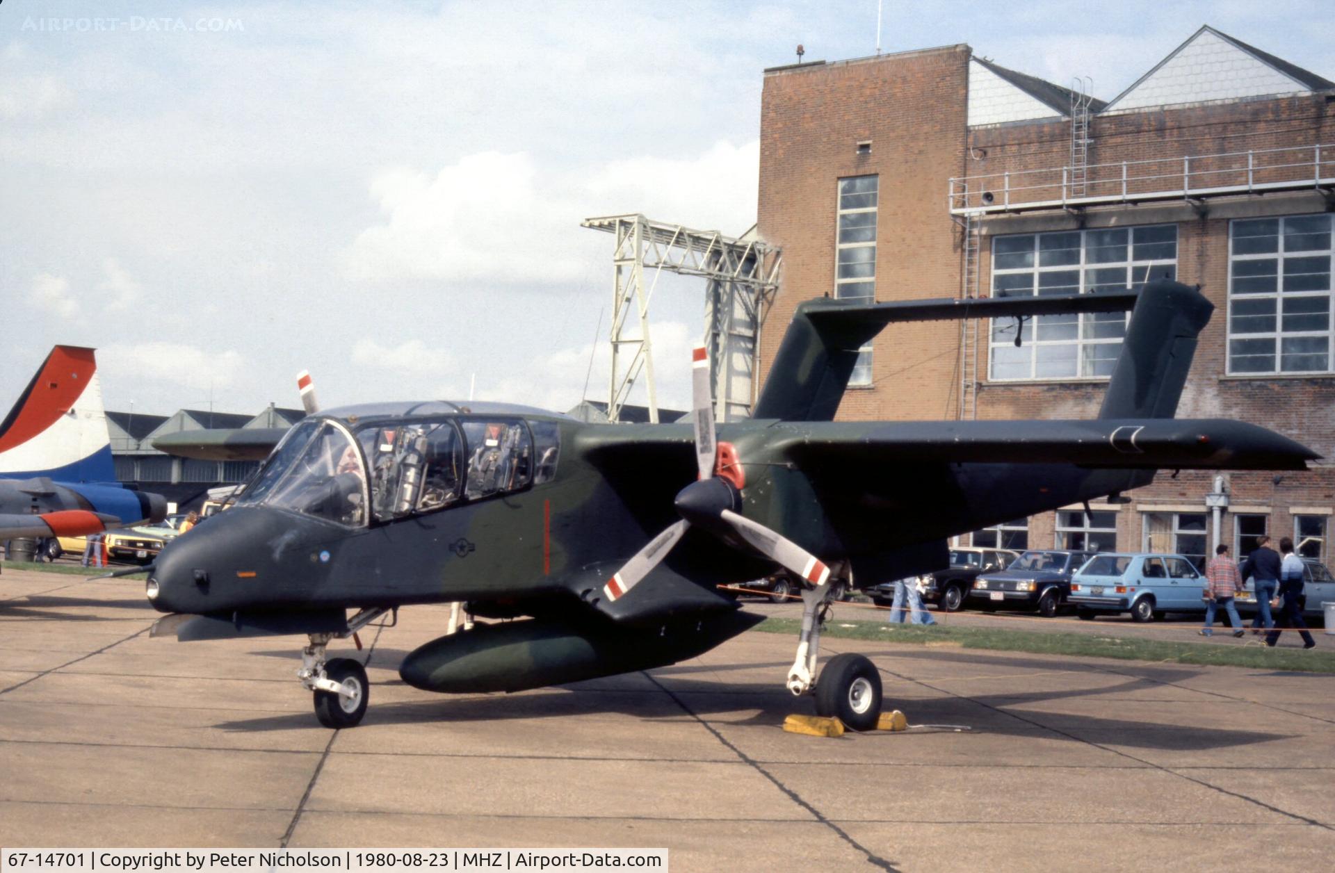 67-14701, 1967 North American OV-10A Bronco C/N 321-109, OV-10A Bronco of 601 Tactical Control Wing on display at the 1980 Mildenhall Air Fete.