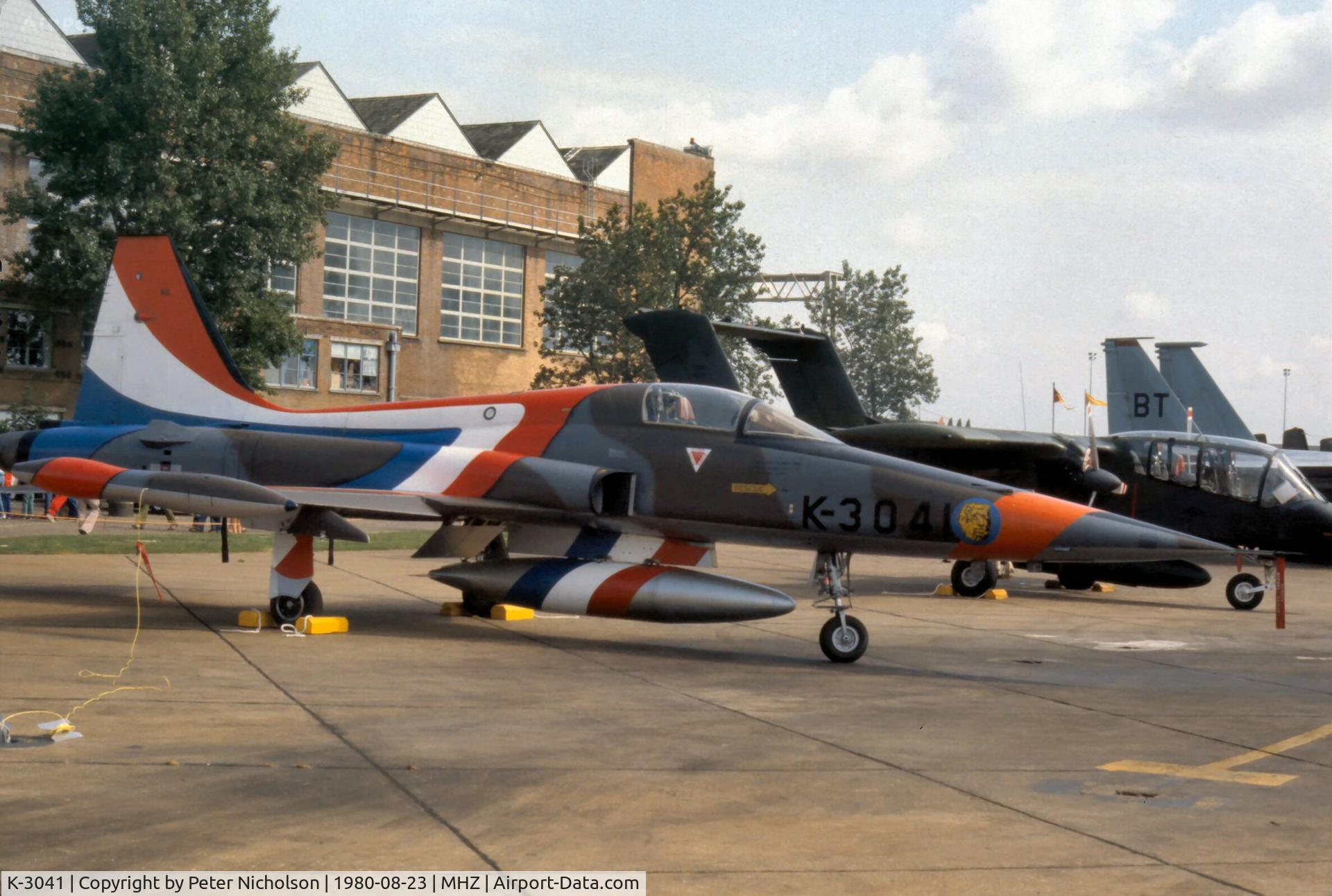 K-3041, 1970 Canadair NF-5A Freedom Fighter C/N 3041, NF-5A of the Royal Netherlands Air Force on display at the 1980 Mildenhall Air Fete.