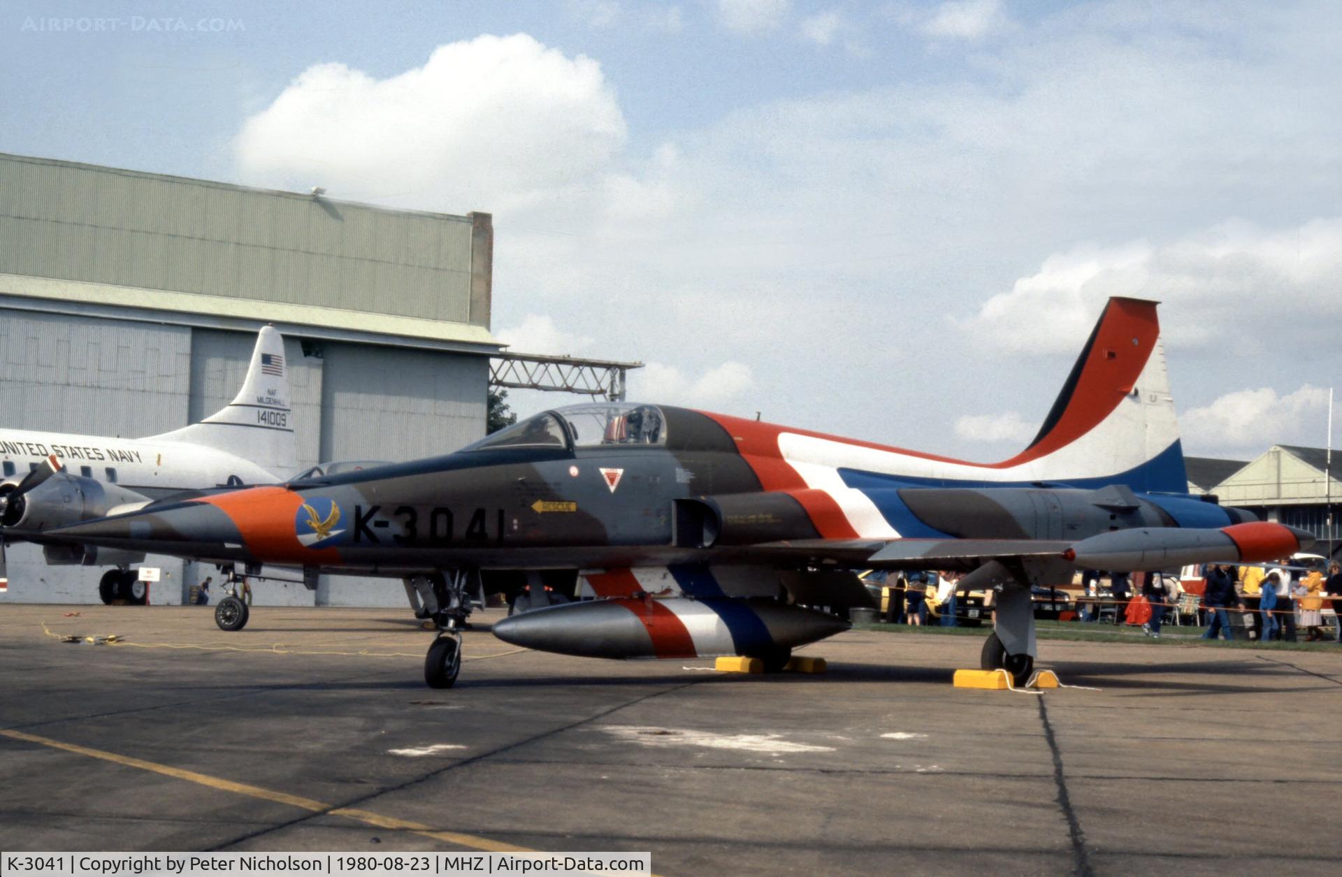 K-3041, 1970 Canadair NF-5A Freedom Fighter C/N 3041, Another view of the Royal Netherlands Air Force F-5A on display at the 1980 Mildenhall Air Fete.