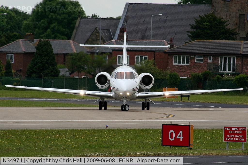 N3497J, 2008 Hawker Beechcraft 750 C/N HB-27, turning round at the end of RW 04