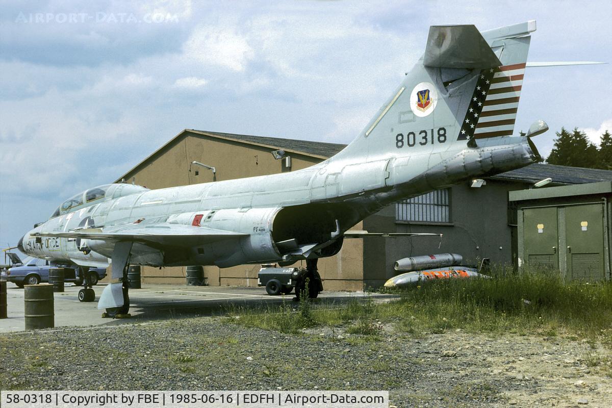 58-0318, 1956 McDonnell F-101F Voodoo C/N 690, McDonnell F-101B Voodoo, ABDR-Plane at Hahn AB