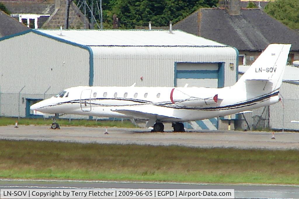 LN-SOV, 2007 Cessna 680 Citation Sovereign C/N 680-0183, Norweigan Cessna Sovereign on the Aberdeen Exec Ramp