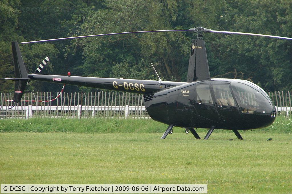 G-DCSG, 2000 Robinson R44 Raven C/N 0960, One of the helicopters at Epsom on 2009 Derby Day