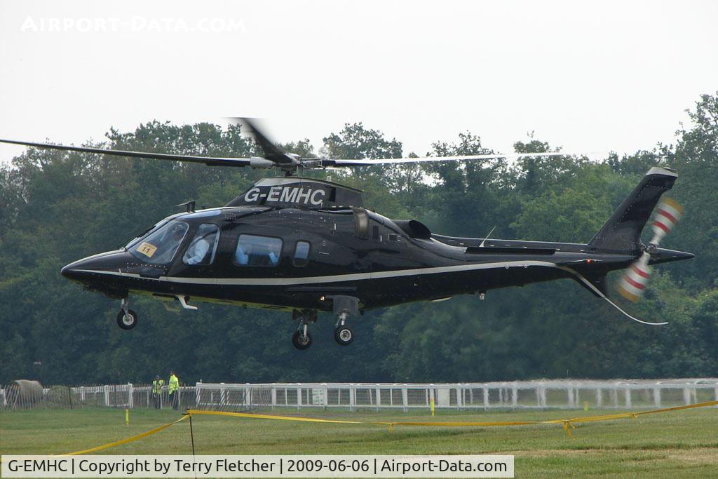 G-EMHC, 2008 Agusta A-109E Power C/N 11721, One of the helicopters at Epsom on 2009 Derby Day