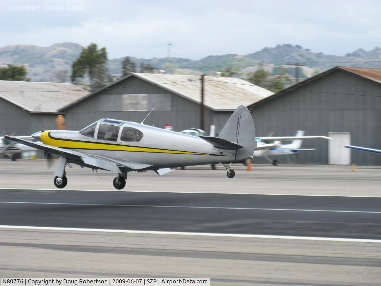 N80776, 1946 Globe GC-1B Swift C/N 179, 1946 Globe GC-1B SWIFT, Continental IO-360 210 Hp upgrade, landing Rwy 22