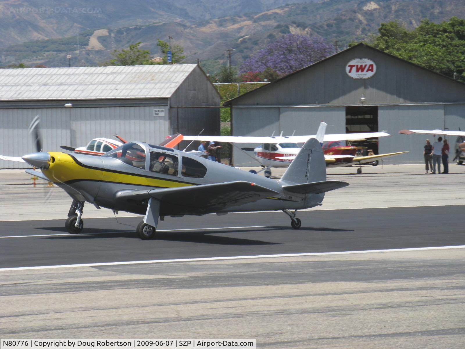 N80776, 1946 Globe GC-1B Swift C/N 179, 1946 Globe GC-1B SWIFT, Continental IO-360 210 Hp upgrade, takeoff roll Rwy 22