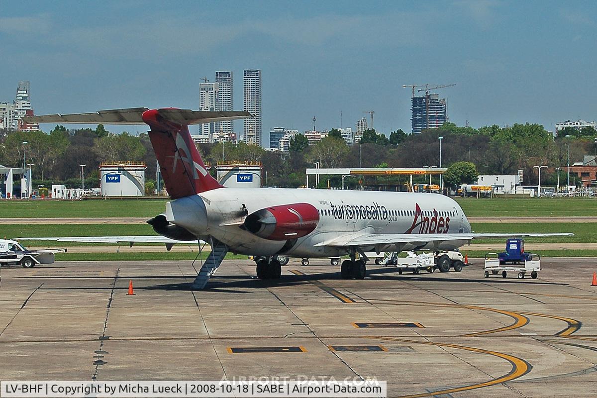 LV-BHF, 1988 McDonnell Douglas MD-82 (DC-9-82) C/N 49508, At Aeroparque (AEP)
