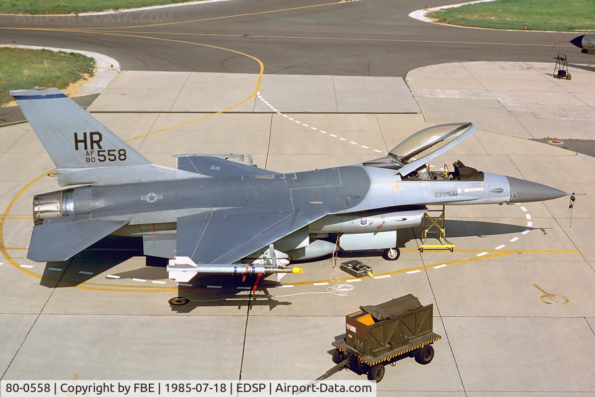 80-0558, General Dynamics F-16A Fighting Falcon C/N 61-279, 10th TFS F-16A at Fliegerhorst Pferdsfeld