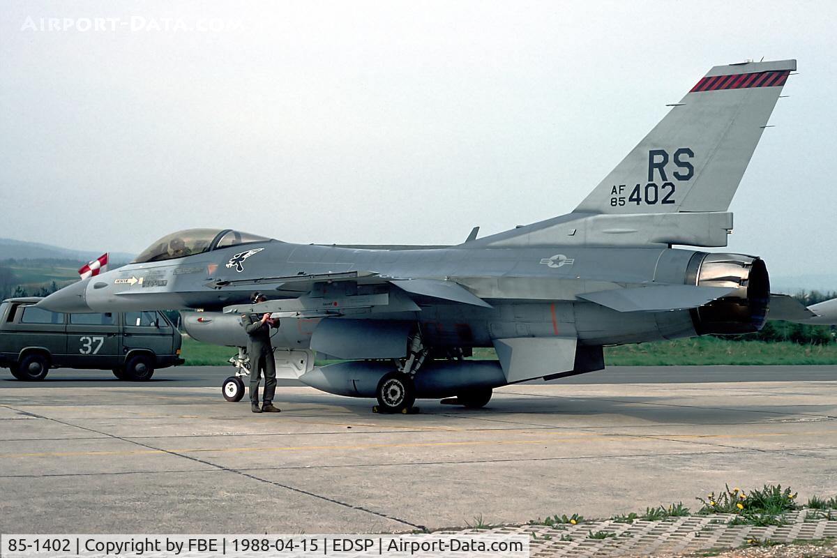 85-1402, 1987 General Dynamics F-16C Fighting Falcon C/N 5C-182, 86th TFW F-16C at Fliegerhorst Pferdsfeld