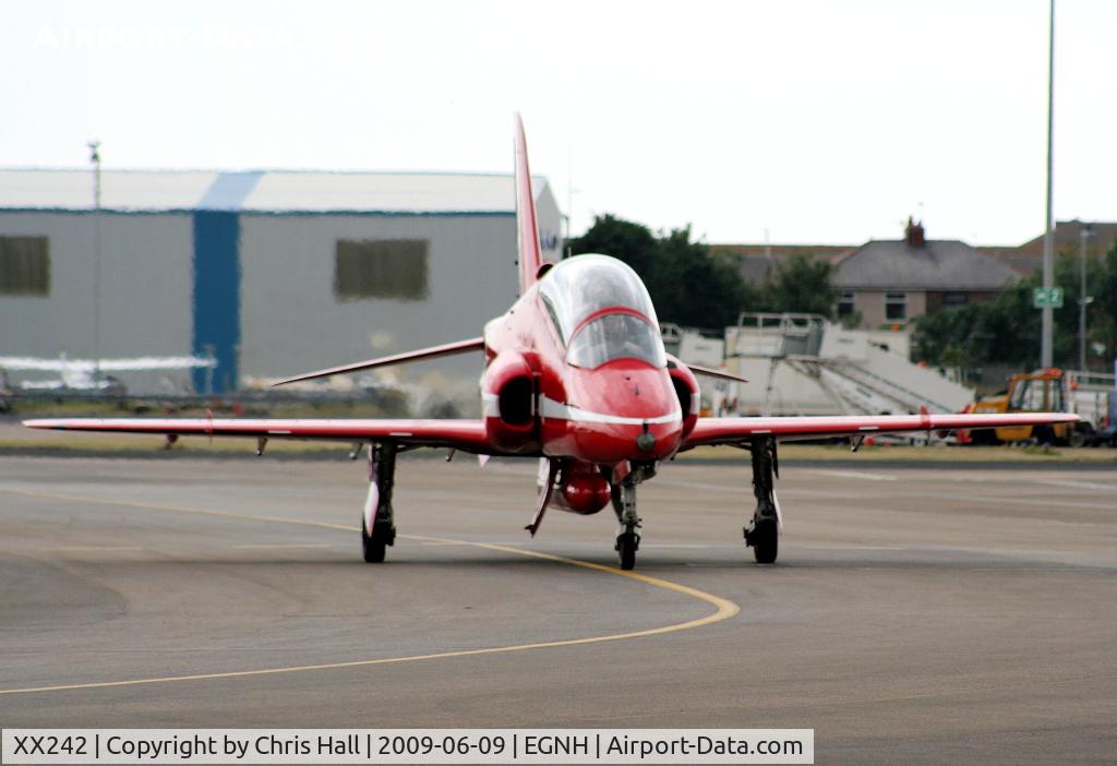 XX242, 1978 Hawker Siddeley Hawk T.1 C/N 078/312078, Red Arrow at Blackpool Airport