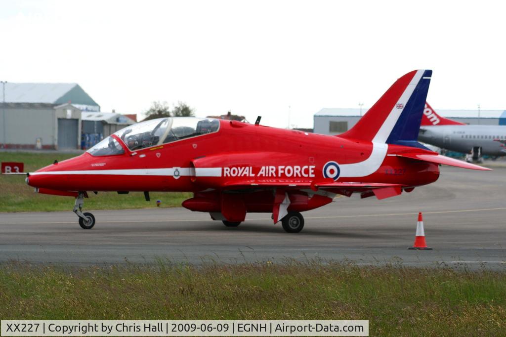 XX227, 1978 Hawker Siddeley Hawk T.1A C/N 063/312063, Red Arrow at Blackpool Airport