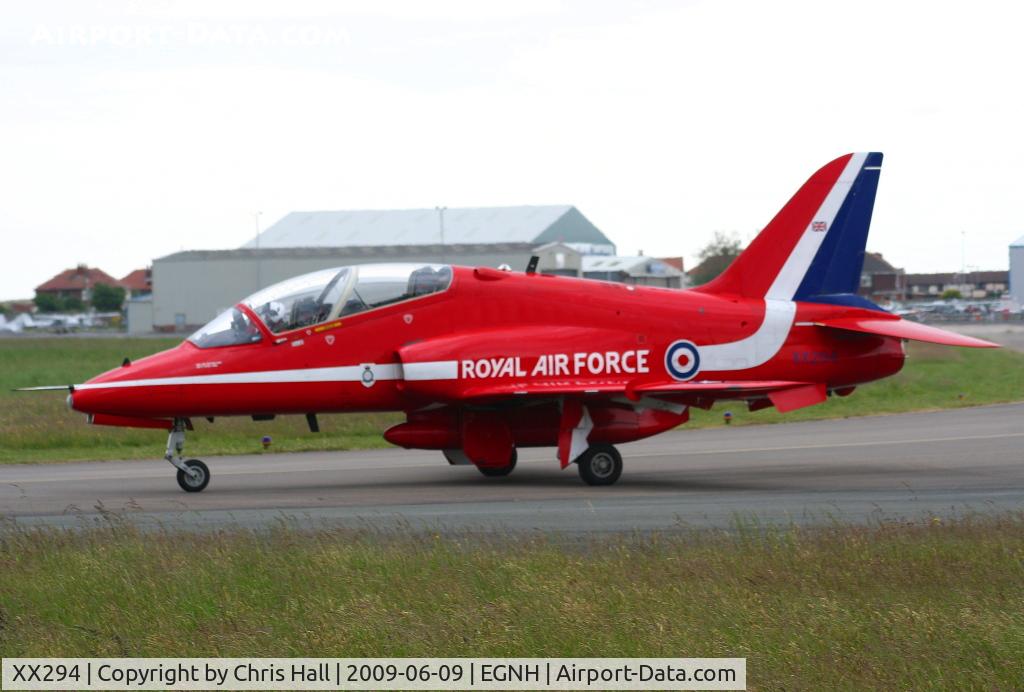 XX294, 1979 Hawker Siddeley Hawk T.1 C/N 122/312119, Red Arrow at Blackpool Airport