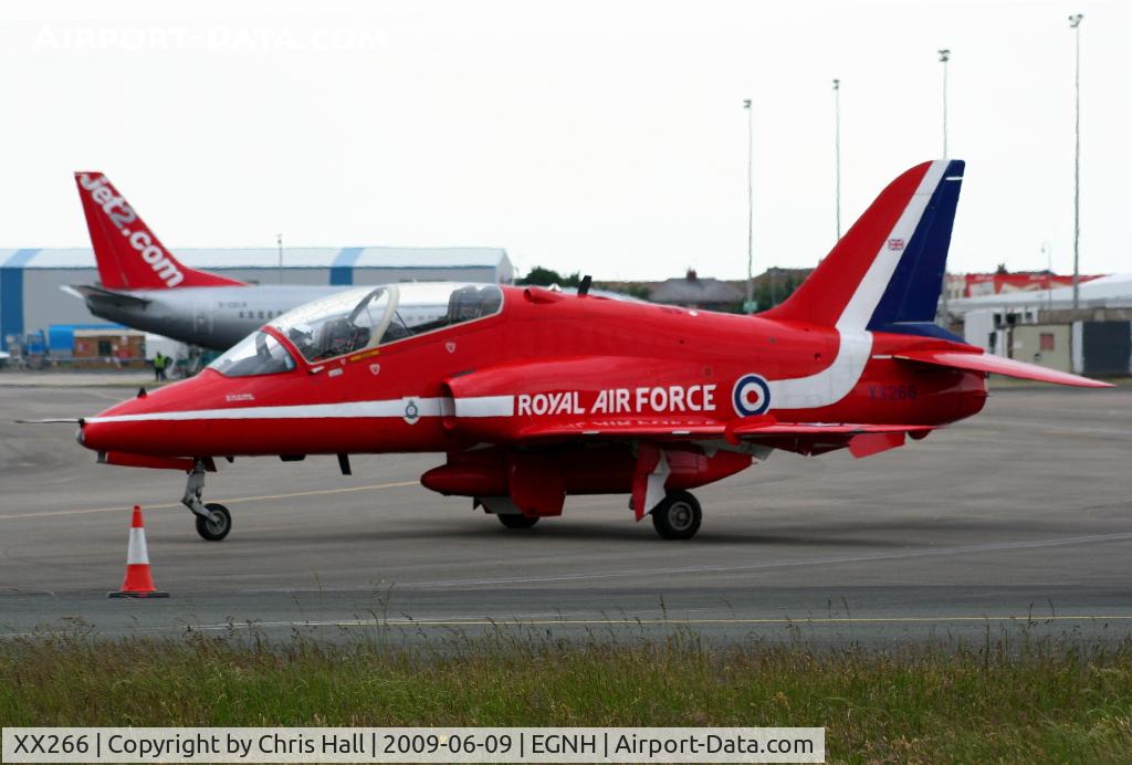 XX266, 1979 Hawker Siddeley Hawk T.1A C/N 102/312102, Red Arrow at Blackpool Airport