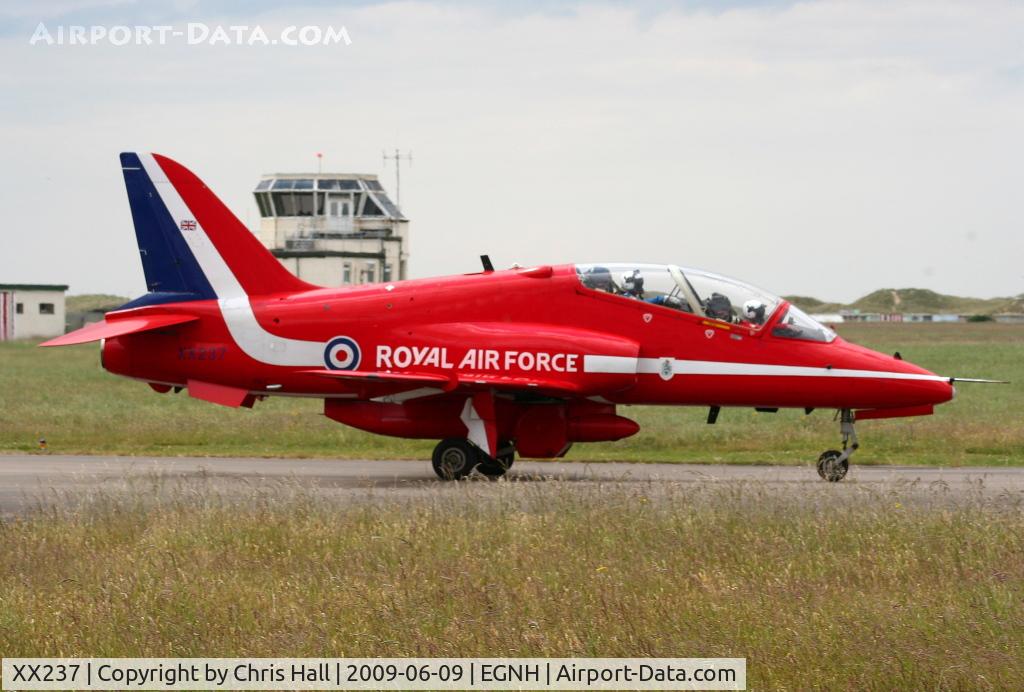 XX237, 1978 Hawker Siddeley Hawk T.1A C/N 073/312073, Red Arrow at Blackpool Airport