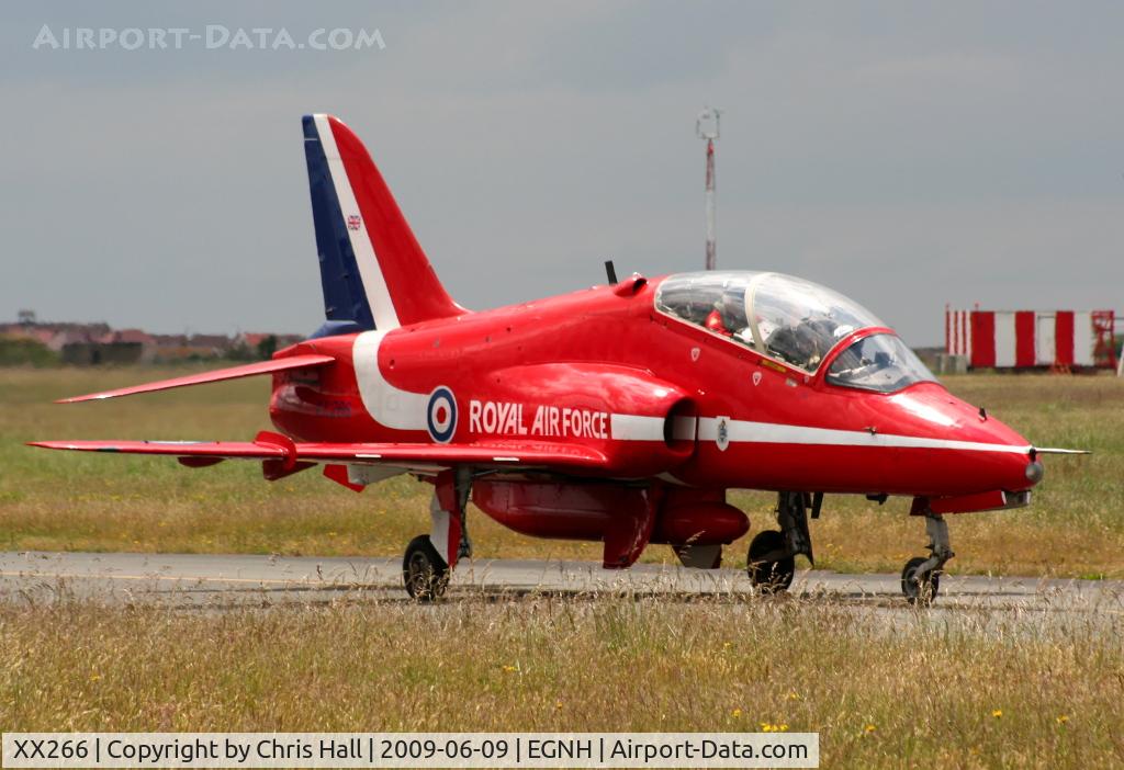 XX266, 1979 Hawker Siddeley Hawk T.1A C/N 102/312102, Red Arrow at Blackpool Airport