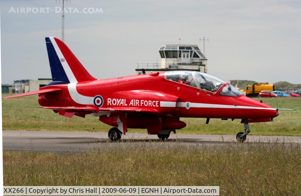 XX266, 1979 Hawker Siddeley Hawk T.1A C/N 102/312102, Red Arrow at Blackpool Airport