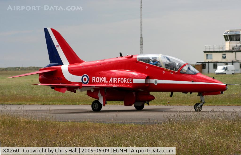 XX260, 1978 Hawker Siddeley Hawk T.1A C/N 096/312096, Red Arrow at Blackpool Airport