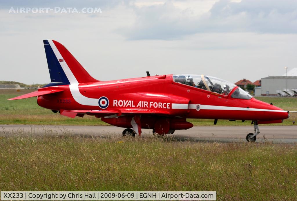 XX233, 1978 Hawker Siddeley Hawk T.1 C/N 069/312069, Red Arrow at Blackpool Airport