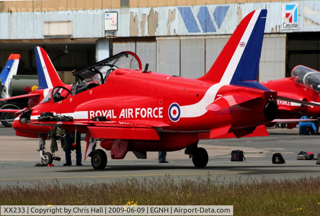 XX233, 1978 Hawker Siddeley Hawk T.1 C/N 069/312069, Red Arrow at Blackpool Airport