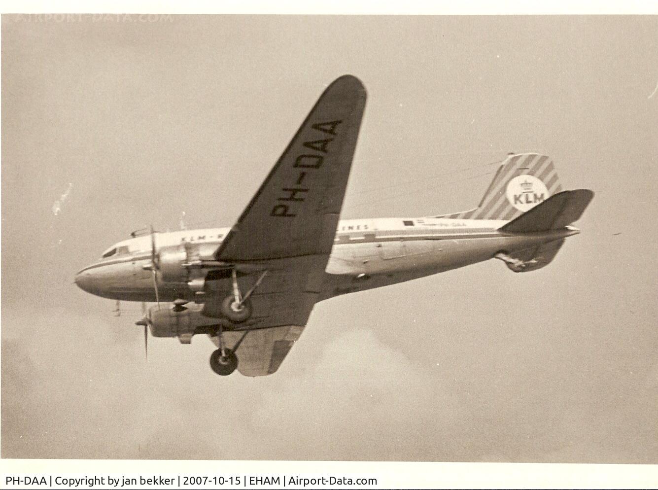 PH-DAA, Douglas DC-3 C/N 11855, Just before landing. Schiphol. KLM