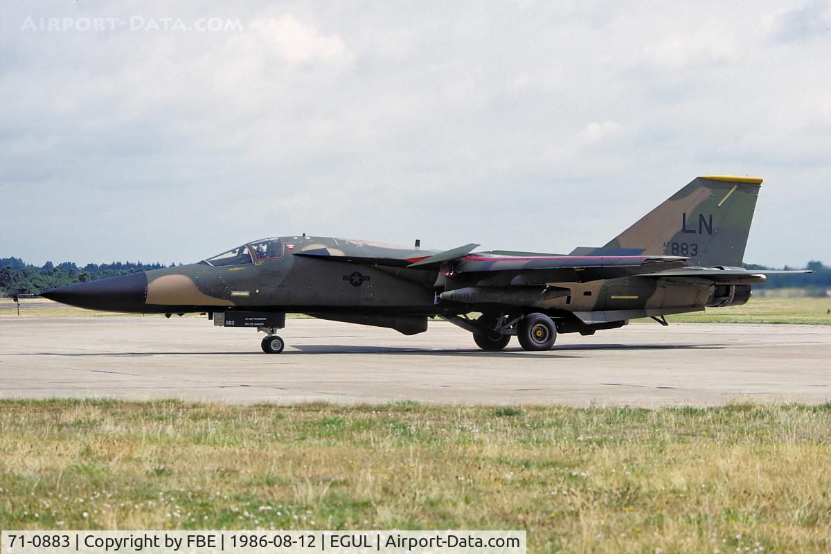 71-0883, 1971 General Dynamics F-111F Aardvark C/N E2-59, 48th TFW F-111F at RAF Lakenheath