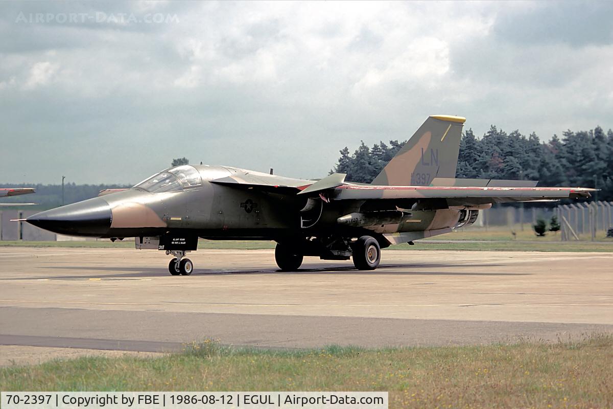 70-2397, 1970 General Dynamics F-111F Aardvark C/N E2-36, 48th TFW F-111F at RAF Lakenheath