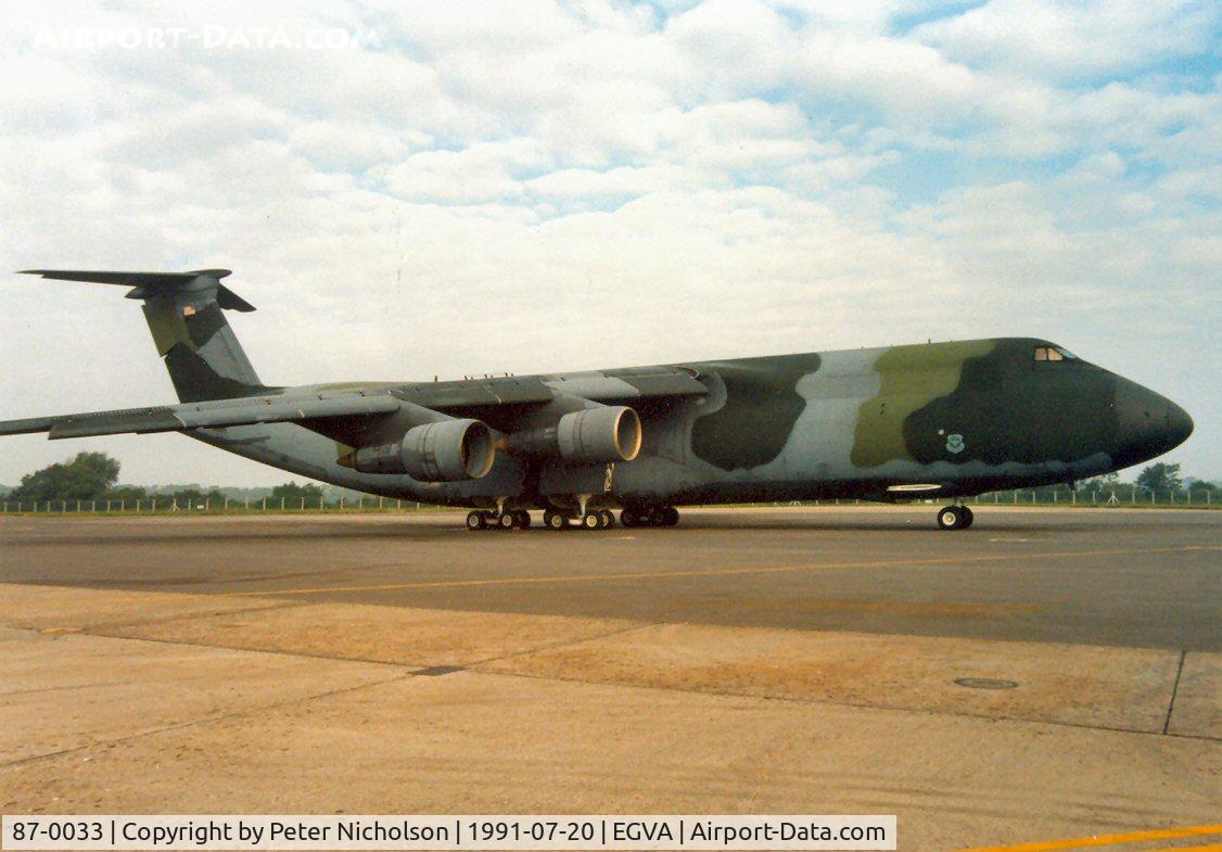 87-0033, 1988 Lockheed C-5B Galaxy C/N 500-0119, C-5B Galaxy of 436 Military Airlift Wing on display at the 1991 Intnl Air Tattoo at RAF Fairford.