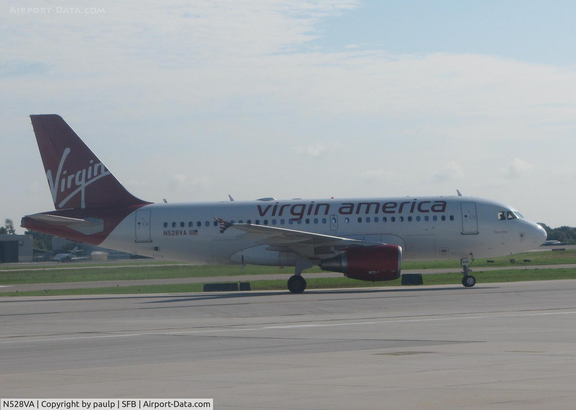 N528VA, 2008 Airbus A319-112 C/N 3445, At Orlando Sanford.