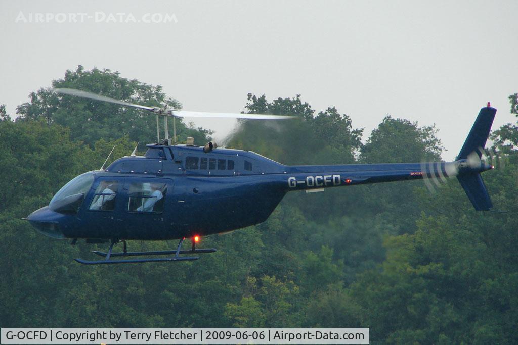 G-OCFD, 1980 Bell 206B JetRanger III C/N 3165, One of the helicopters at Epsom on 2009 Derby Day