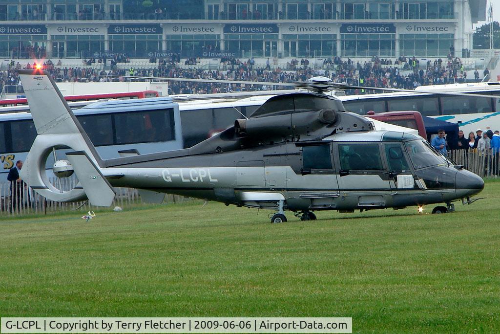G-LCPL, 1991 Aerospatiale AS-365N-2 Dauphin C/N 6393, One of the helicopters at Epsom on 2009 Derby Day