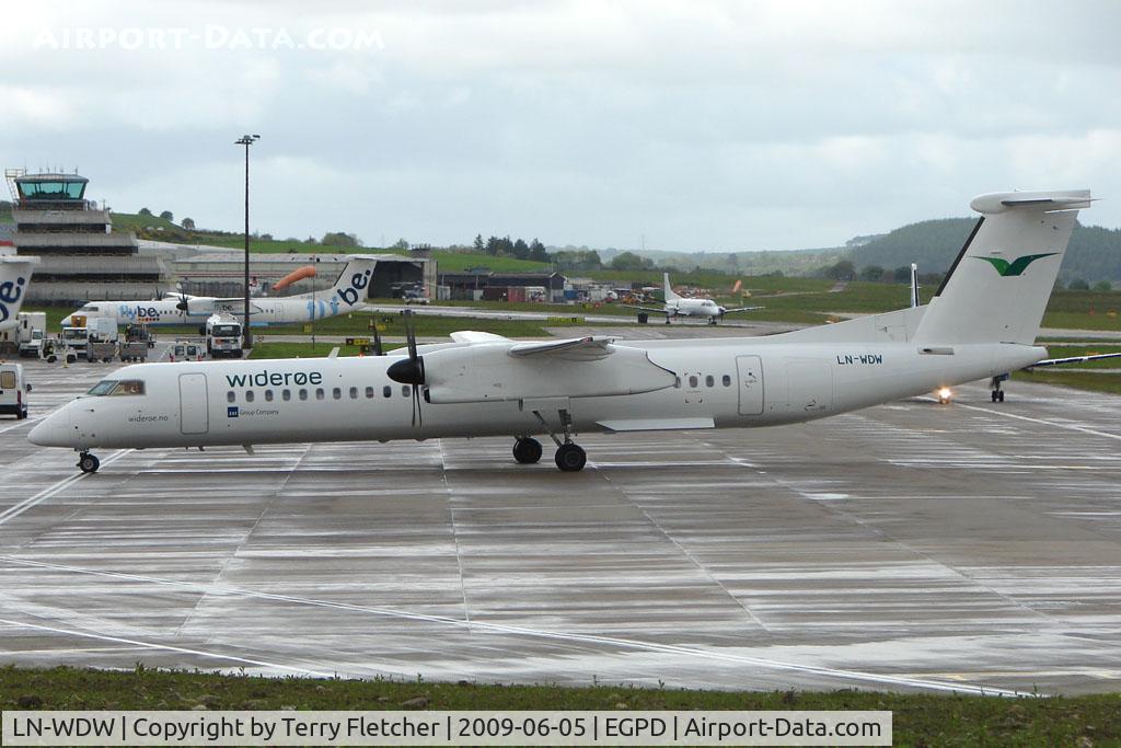 LN-WDW, 2008 De Havilland Canada DHC-8-402Q Dash 8 C/N 4216, Wideroe Dash 8 at Aberdeen