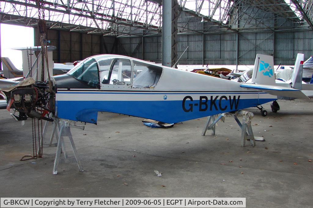 G-BKCW, 1965 Jodel (Wassmer) D-120 Paris-Nice C/N 285, Jodel D120 on maintenance at  Perth Airport in Scotland